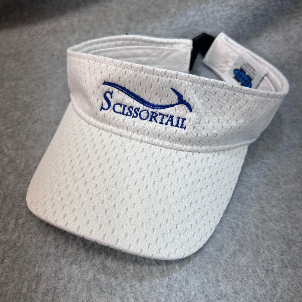 Scissortail Logo Unisex White Big Accessories Mesh Golf Visor Adjustable OSFM